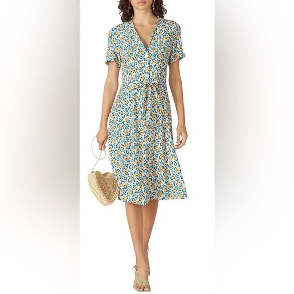 HVN Silk Floral Rosemary Dress Size 2 - Picture 1 of 7